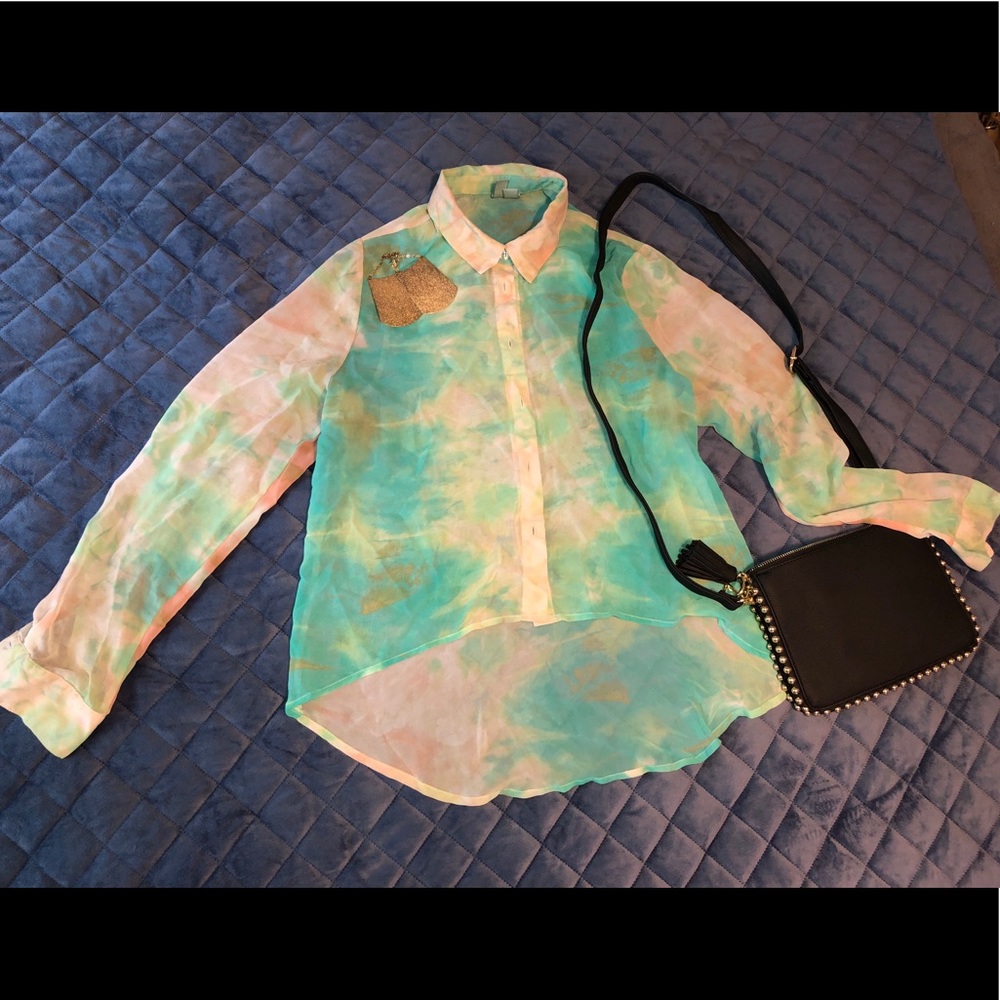 Multicolor Sheer Top